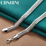 925 Silver Flat Snake Bone Chain Necklace Charm Wedding Jewelry