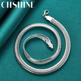 925 Silver Flat Snake Bone Chain Necklace Charm Wedding Jewelry