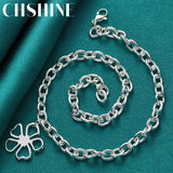 925 Silver Flower Pendant Necklace Wedding Jewelry