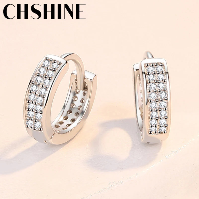 925 Silver Zircon Earrings Wedding Party Jewelry