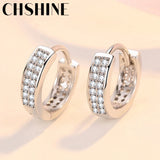 925 Silver Zircon Earrings Wedding Party Jewelry