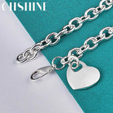 925 Silver Heart Bracelet Chain for Women Wedding Engagement