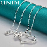 925 Silver Heart Butterfly Necklace 16-30 Inch Charm Jewelry