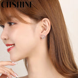 925 Silver Heart Earring Women Stud Earrings Gift Party Jewelry