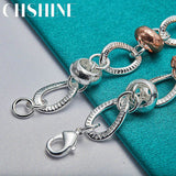 925 Silver Heart Lock Clover Zircon Bracelet