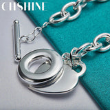 925 Silver Heart Pendant Bracelet Charm Jewelry