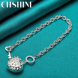 925 Silver Heart Key Bracelet for Woman