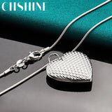 925 Silver Heart Photo Frame Charm Pendant Necklace