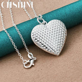 925 Silver Heart Photo Frame Charm Pendant Necklace