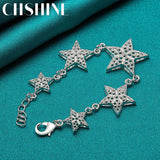 925 Silver Star Bracelet Women Wedding Charm Chain Jewelry