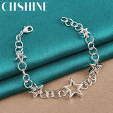 925 Silver Star Charm Bracelet for Women