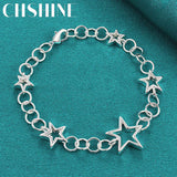 925 Silver Star Charm Bracelet for Women