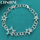 925 Silver Star Charm Bracelet for Women