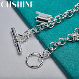 925 Sterling Silver Horse Shoe Boots Pendant Bracelet For Women