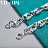 925 Silver Horseshoe Buckle Pig Nose Bracelet Wedding Engagement Jewelry