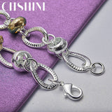925 Silver Key Lock Pendant Bracelet Charm Jewelry