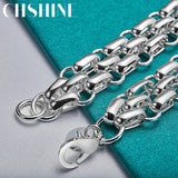 925 Sterling Silver Interlocking Circle Bracelet Women Wedding Engagement