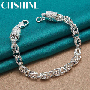 925 Sterling Silver Dragon Bracelet Chain Lobster Clasp Wedding Jewelry