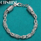 925 Sterling Silver Dragon Bracelet Chain Lobster Clasp Wedding Jewelry