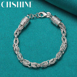 925 Sterling Silver Dragon Bracelet Chain Lobster Clasp Wedding Jewelry