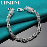 925 Sterling Silver Dragon Bracelet Chain Lobster Clasp Wedding Jewelry