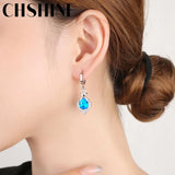 925 Silver Heart Zircon Earrings Wedding Party Jewelry