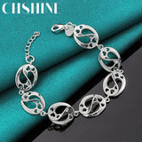 925 Silver Heart Bracelet Women Wedding Engagement Charm Chain