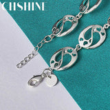 925 Silver Heart Bracelet Women Wedding Engagement Charm Chain