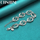 925 Silver Heart Bracelet Women Wedding Engagement Charm Chain