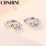 925 Silver Love Heart Zircon Earrings Lady Banquet Party Jewelry
