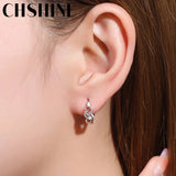 925 Silver Love Heart Zircon Earrings Lady Banquet Party Jewelry