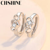 925 Silver Love Heart Zircon Earrings Lady Banquet Party Jewelry