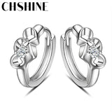 925 Silver Love Heart Zircon Earrings Lady Banquet Party Jewelry
