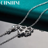 925 Silver Lucky Clover Pendant Necklace for Women