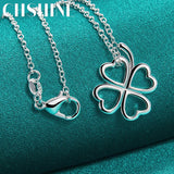 925 Silver Lucky Clover Pendant Necklace for Women