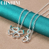 925 Silver Lucky Clover Pendant Necklace for Women