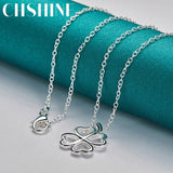 925 Silver Lucky Clover Pendant Necklace for Women