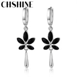 925 Silver Maple Leaves Water Drop Earrings for Women's Wedding