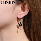 925 Silver Maple Leaves Water Drop Earrings for Women's Wedding