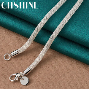 925 Silver Heart Pendant Necklace Snake Chain Women Wedding Jewelry
