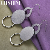 925 Sterling Silver Matte Round Earrings For Women