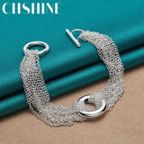 925 Silver Charm Bracelet Wedding Engagement Party Jewelry