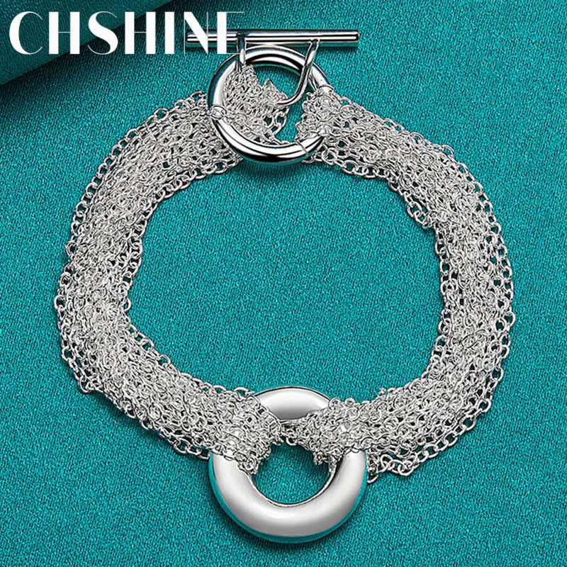 925 Silver Charm Bracelet Wedding Engagement Party Jewelry