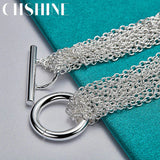 925 Silver Charm Bracelet Wedding Engagement Party Jewelry