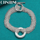 925 Silver Charm Bracelet Wedding Engagement Party Jewelry