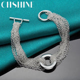 925 Silver Charm Bracelet Wedding Engagement Party Jewelry