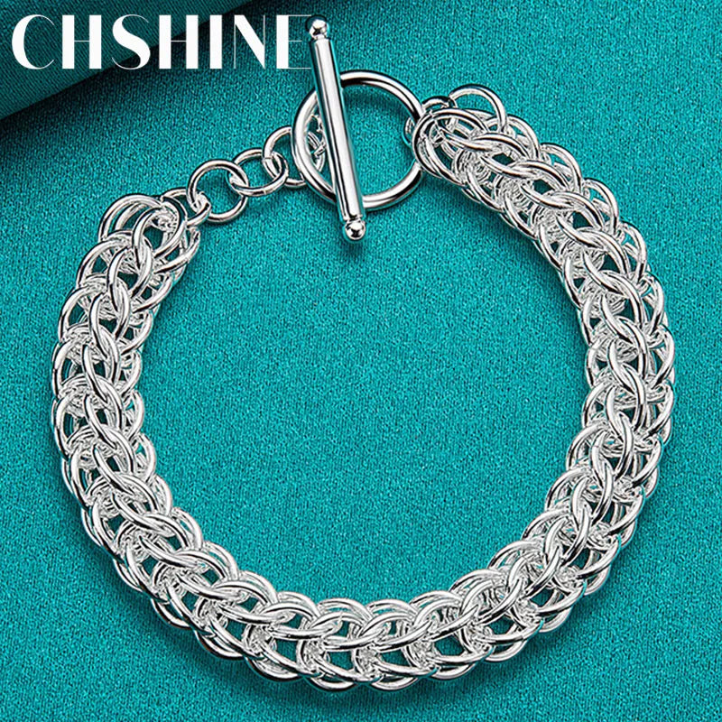 925 Silver Circle Bracelet Wedding Party Jewelry
