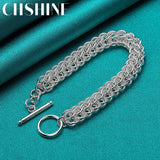 925 Silver Circle Bracelet Wedding Party Jewelry