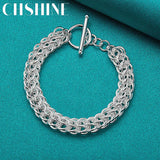 925 Silver Circle Bracelet Wedding Party Jewelry