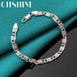 Sterling Silver Paper Clip Chain Bracelet Wedding Jewelry